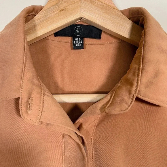 Missguided  Button Down Brown Oversized Shirt - Picture 6 of 12